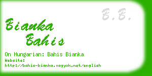 bianka bahis business card